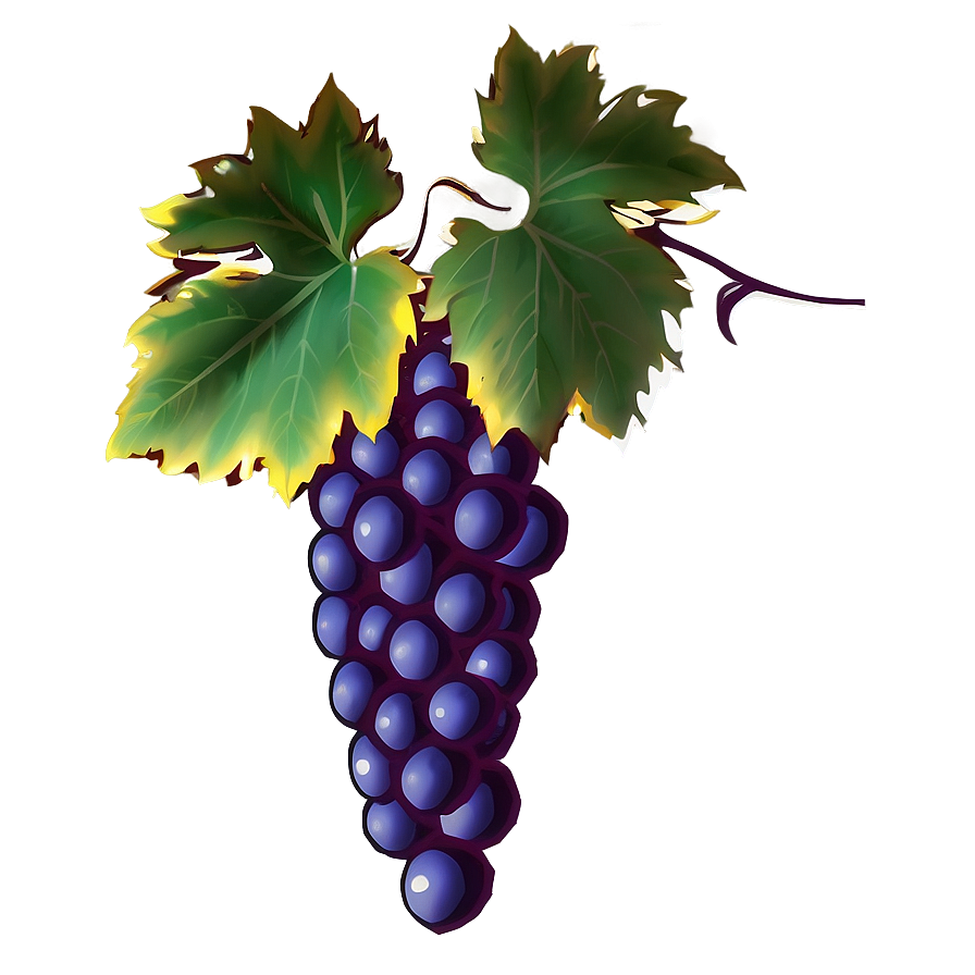 Vibrant Grape Cluster Illustration PNG