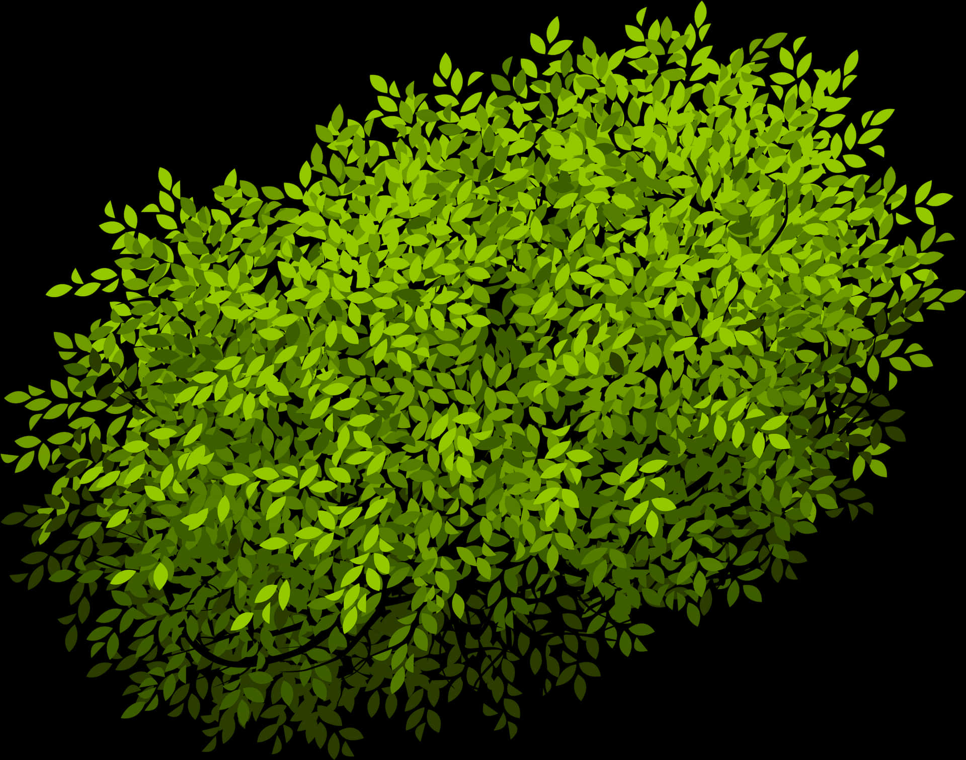 Vibrant Green Bush3 D Render PNG