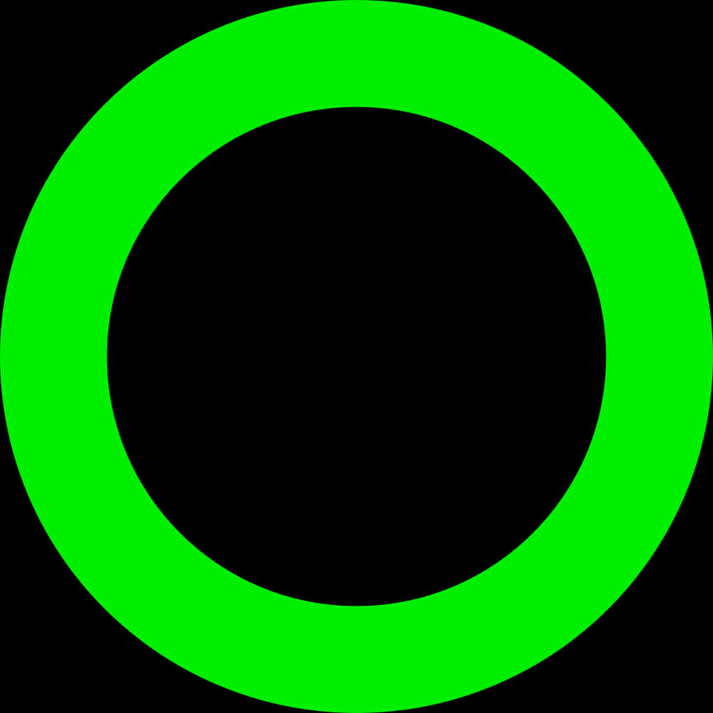 Vibrant Green Circleon Black Background PNG