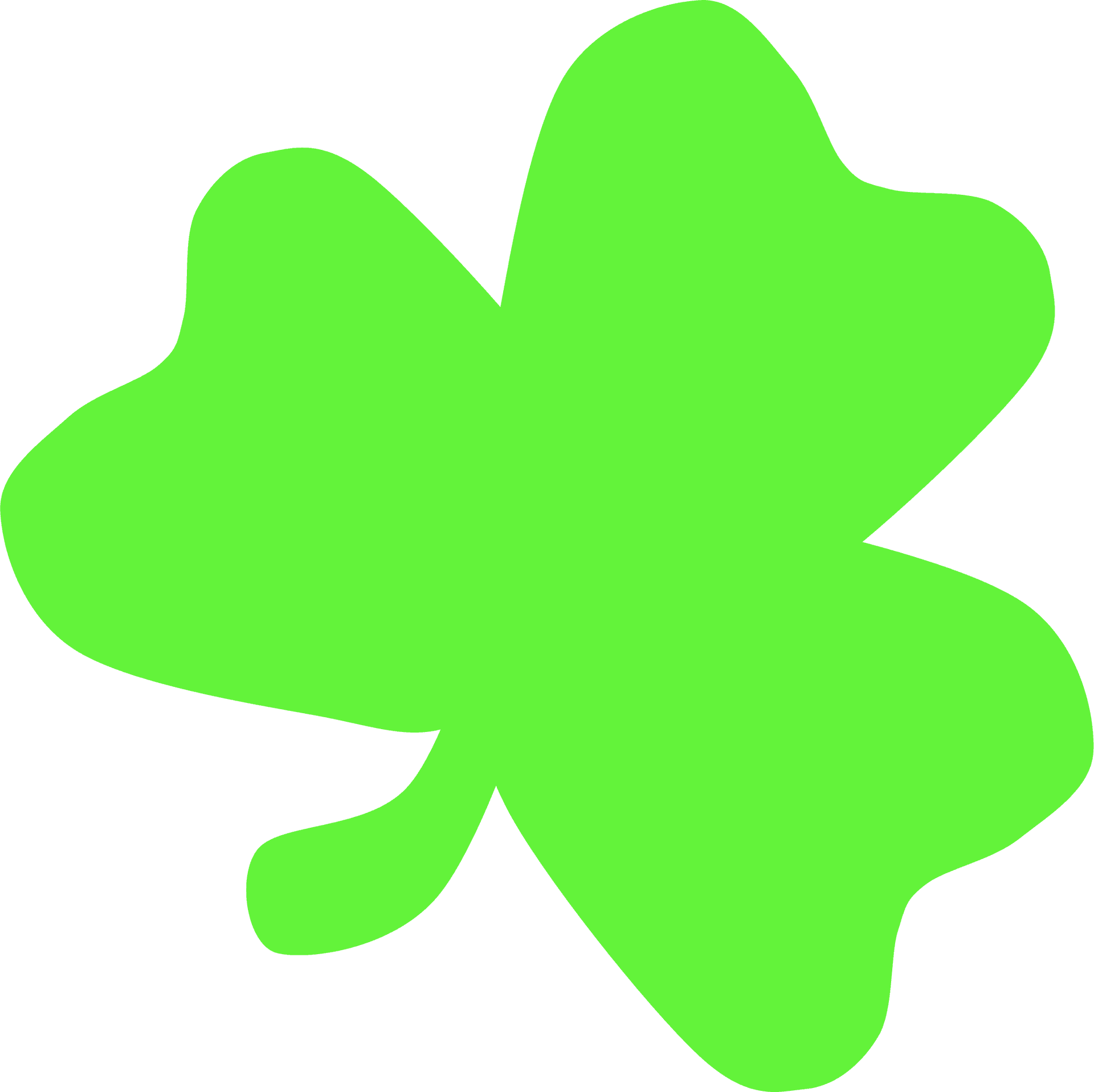 Vibrant Green Clover Graphic PNG