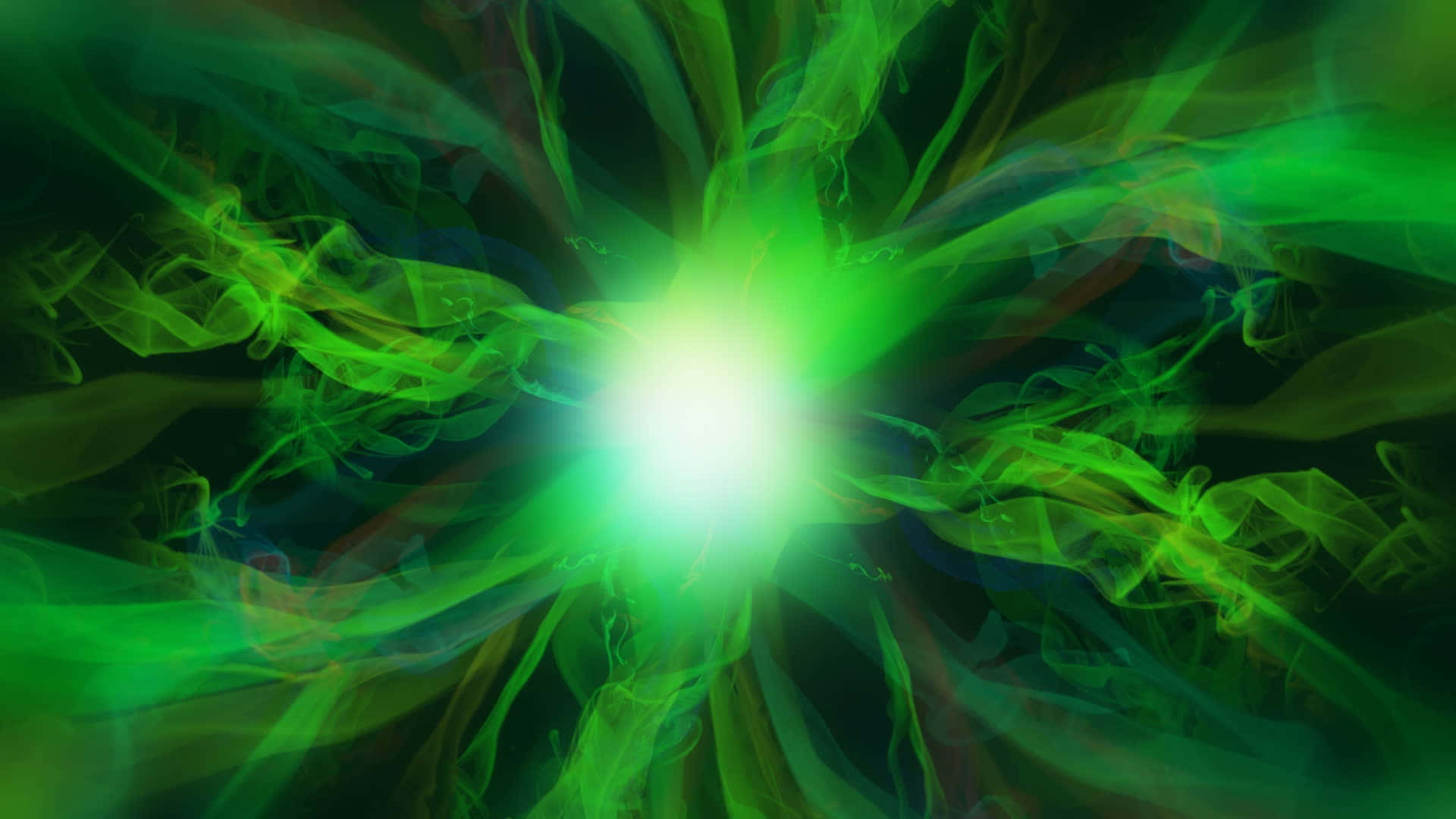 Vibrant Green Energy Explosion Wallpaper