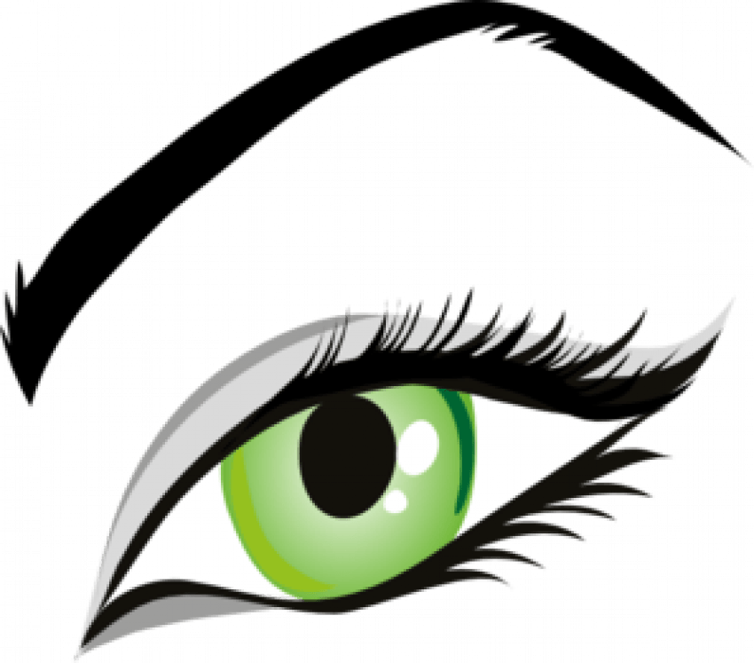 Vibrant Green Eye Illustration PNG
