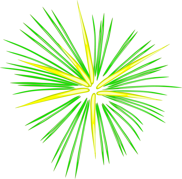 Vibrant Green Firework Explosion Clipart PNG