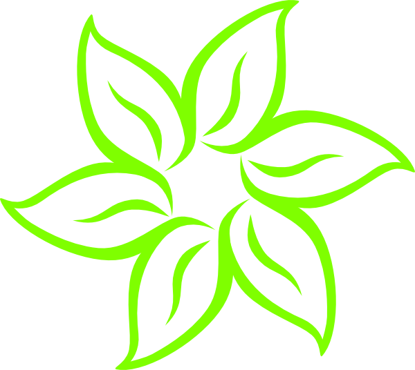 Vibrant Green Floral Graphic PNG
