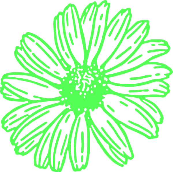 Vibrant Green Floral Illustration PNG