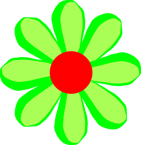 Vibrant Green Flower Illustration PNG