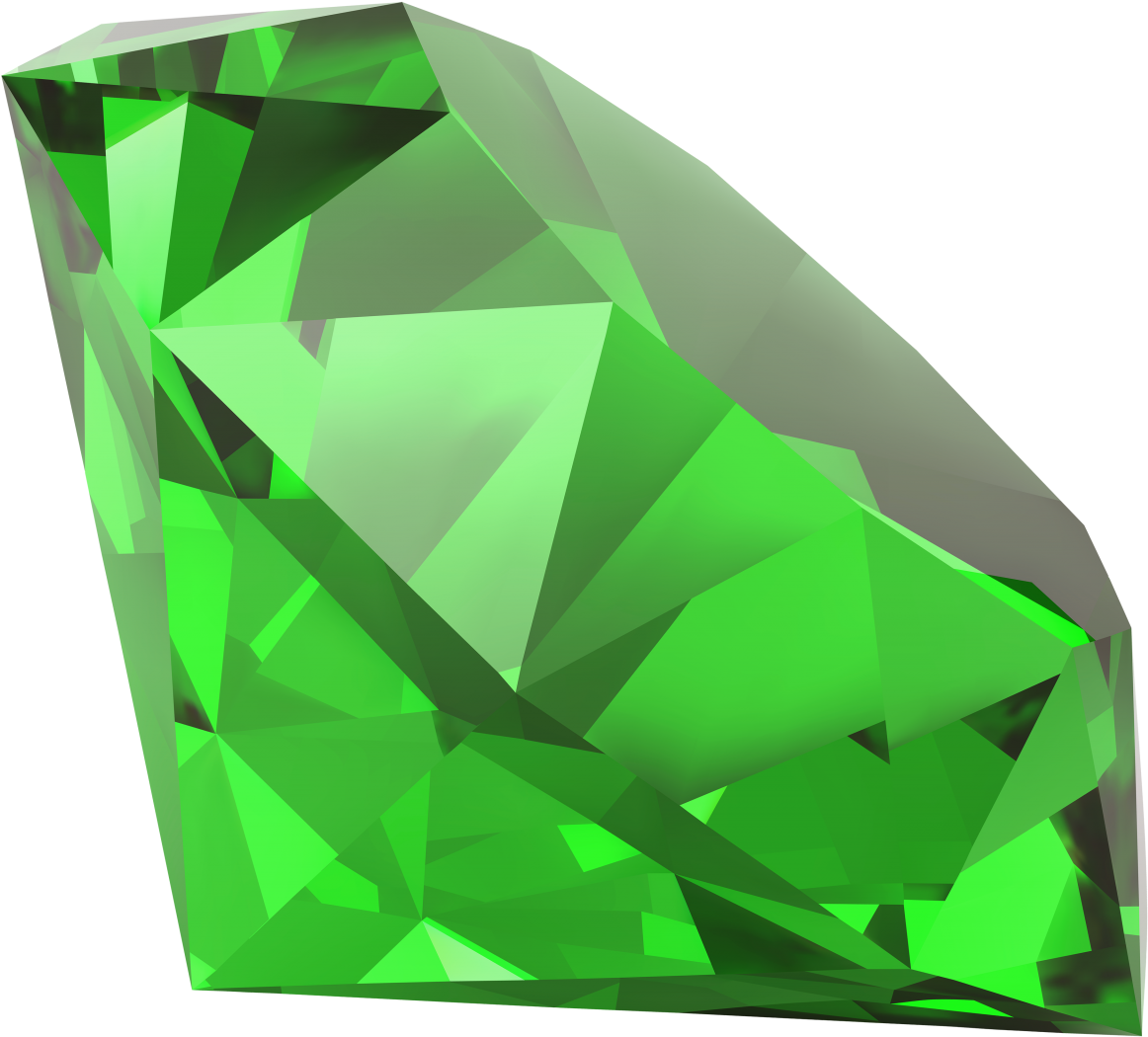 Vibrant Green Gemstone3 D Render PNG