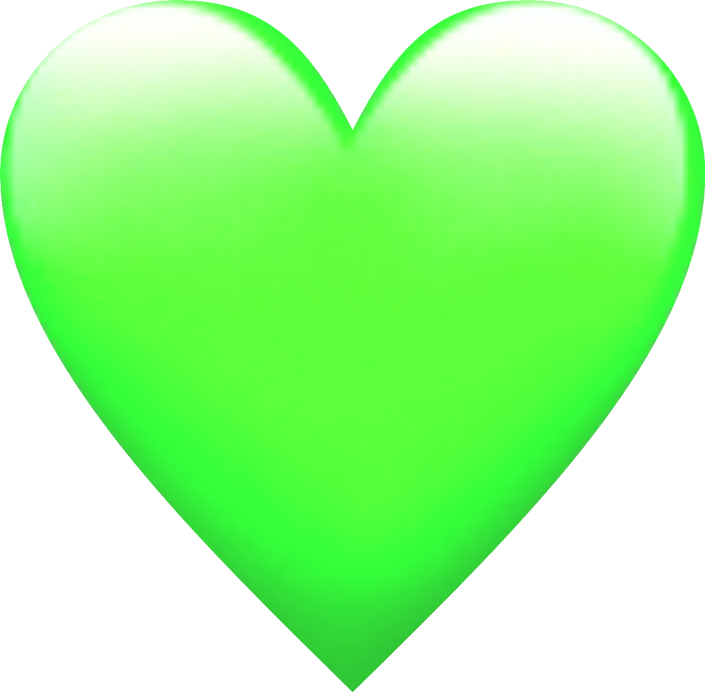 Vibrant Green Heart Shaped Graphic PNG