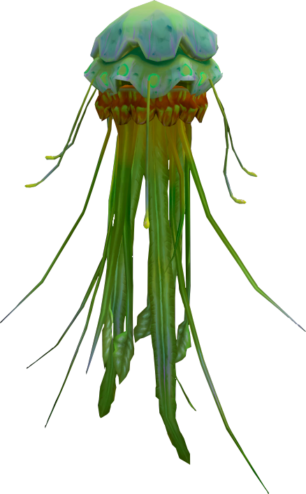 Vibrant Green Jellyfish PNG
