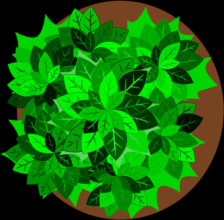 Vibrant Green Leafy Bush Illustration PNG