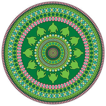 Vibrant Green Mandala Art PNG
