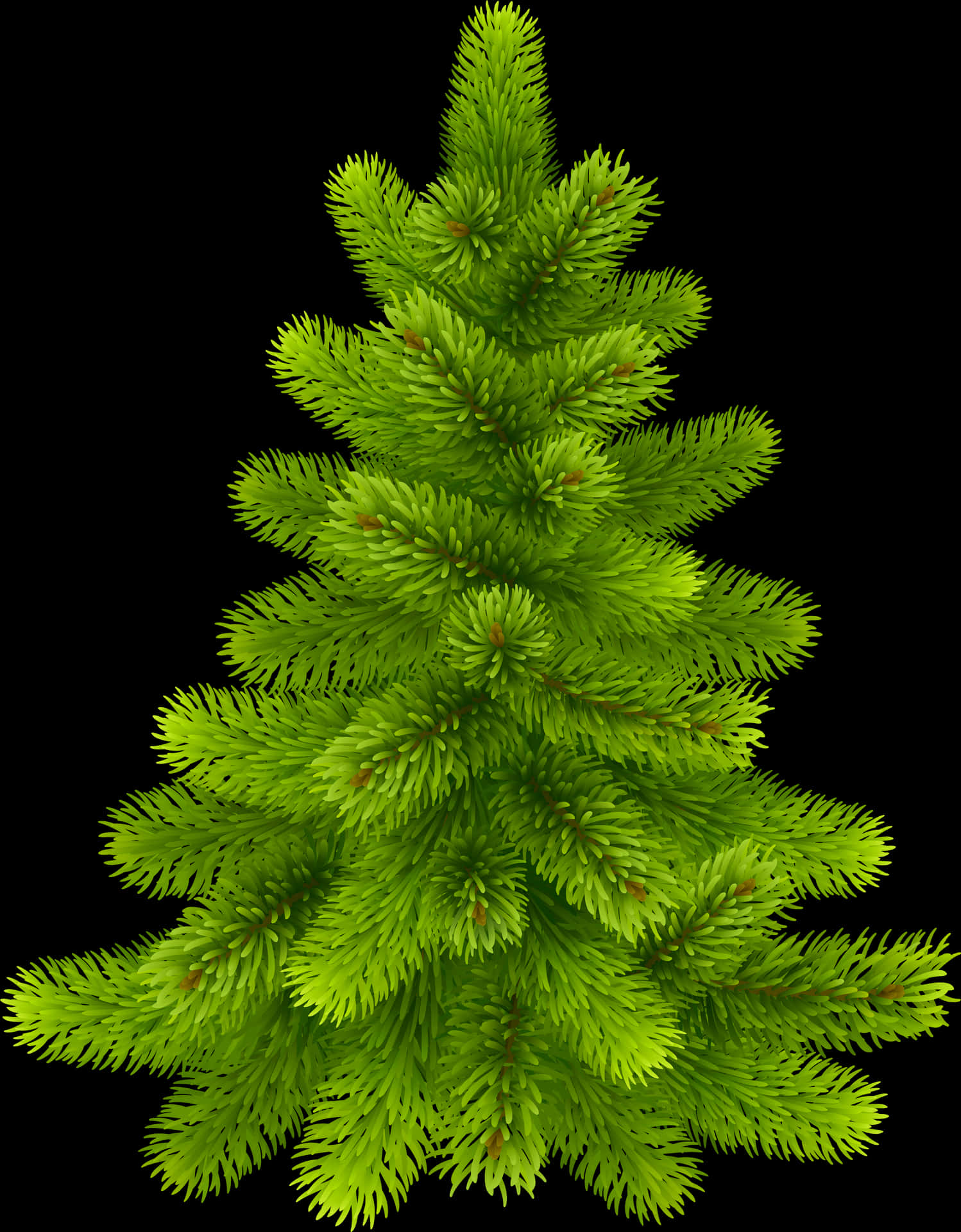 Vibrant Green Pine Tree Illustration PNG