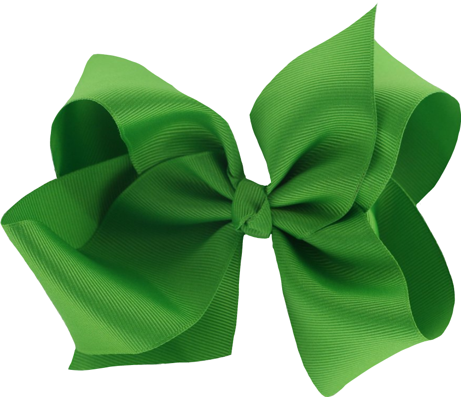 Vibrant Green Ribbon Bow PNG