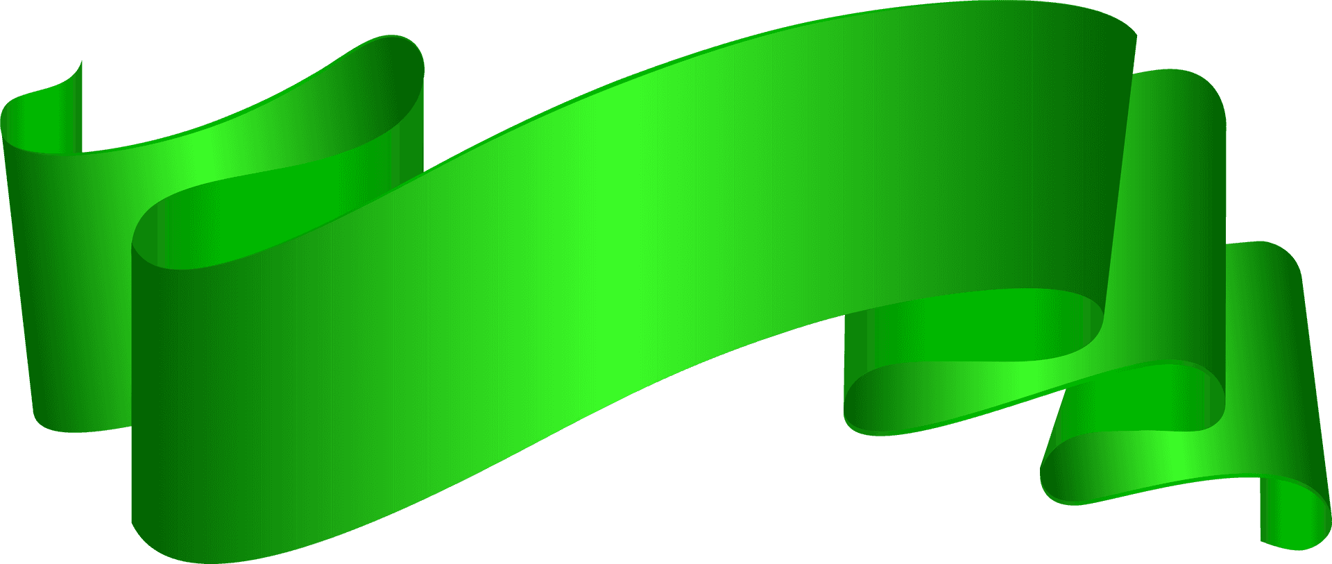 Vibrant Green Ribbon Graphic PNG