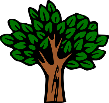 Vibrant Green Tree Graphic PNG