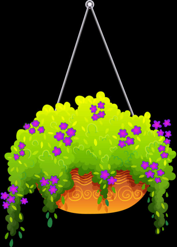 Vibrant Hanging Plant Illustration PNG