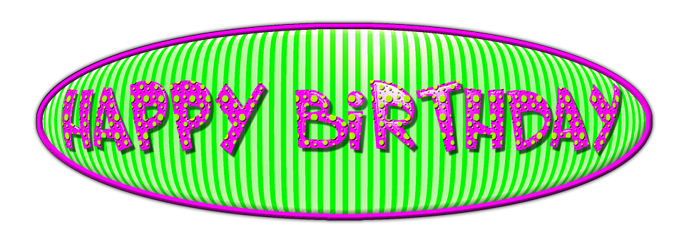 Vibrant Happy Birthday Graphic PNG