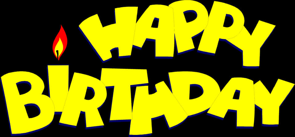 Vibrant Happy Birthday Text PNG