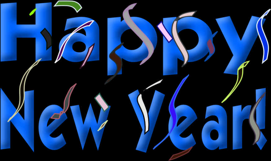 Vibrant Happy New Year Celebration PNG