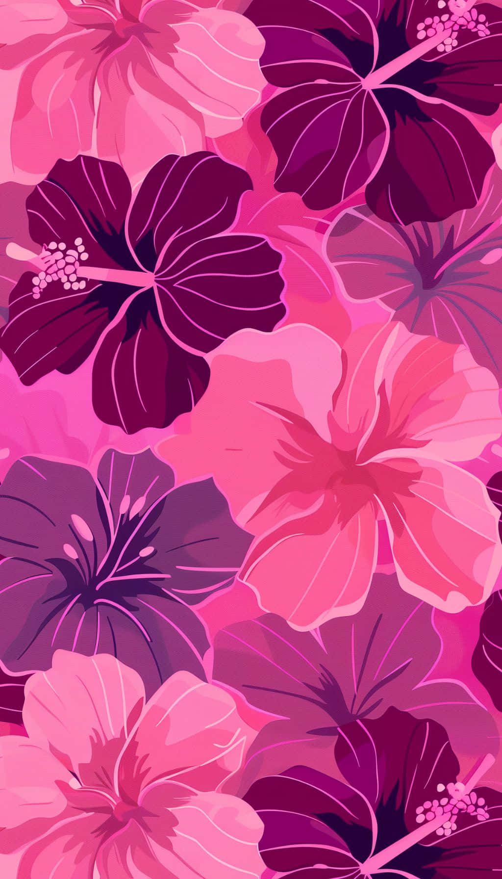 Vibrant_ Hawaiian_ Floral_ Pattern Wallpaper