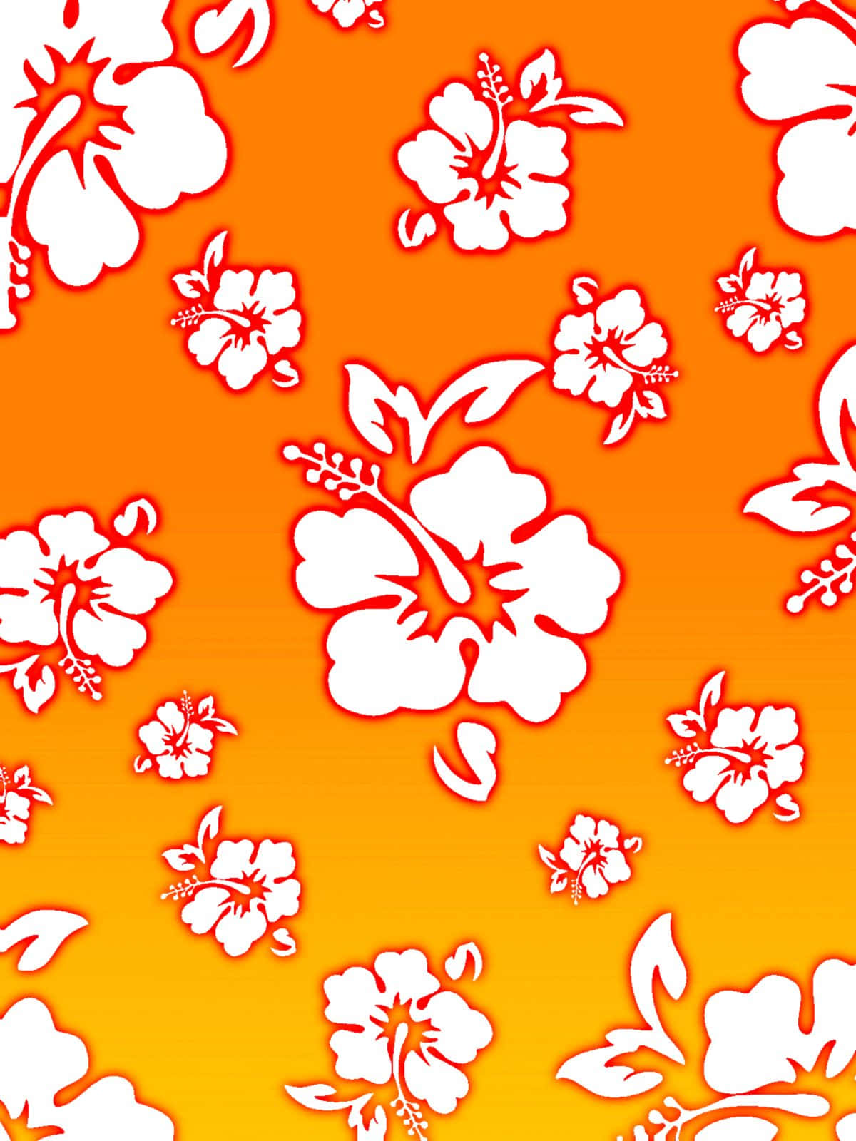 Vibrant Hawaiian Hibiscus Pattern Wallpaper