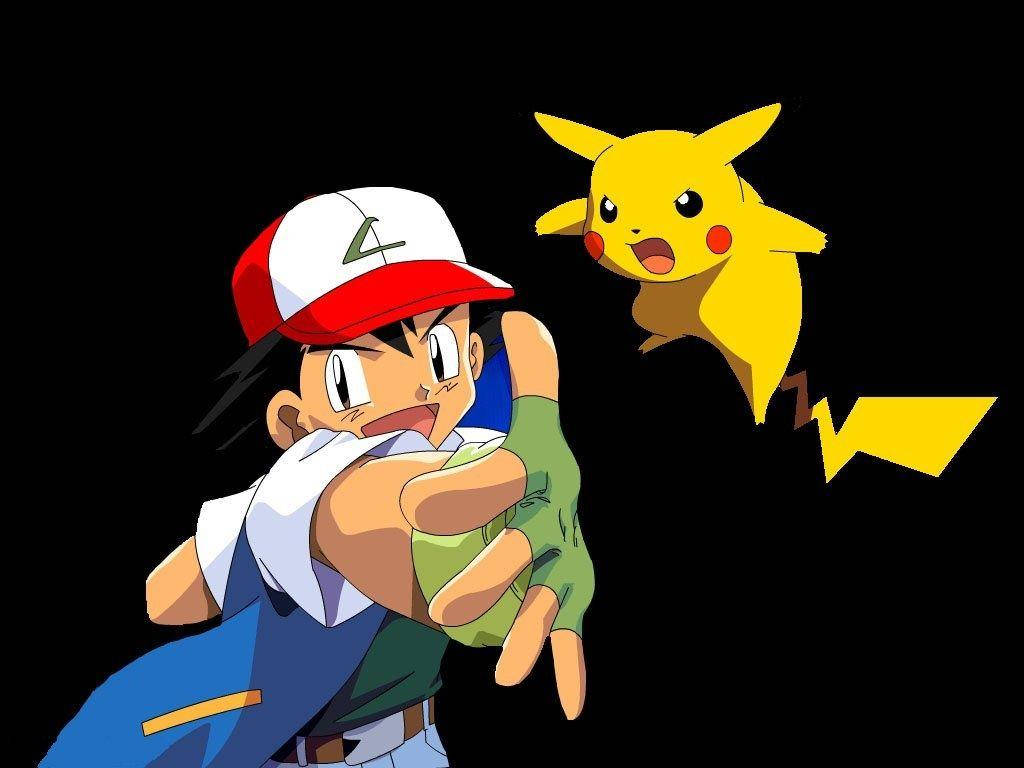 Vibrant Hd Image Featuring The Inseparable Pair, Ash And Pikachu Wallpaper