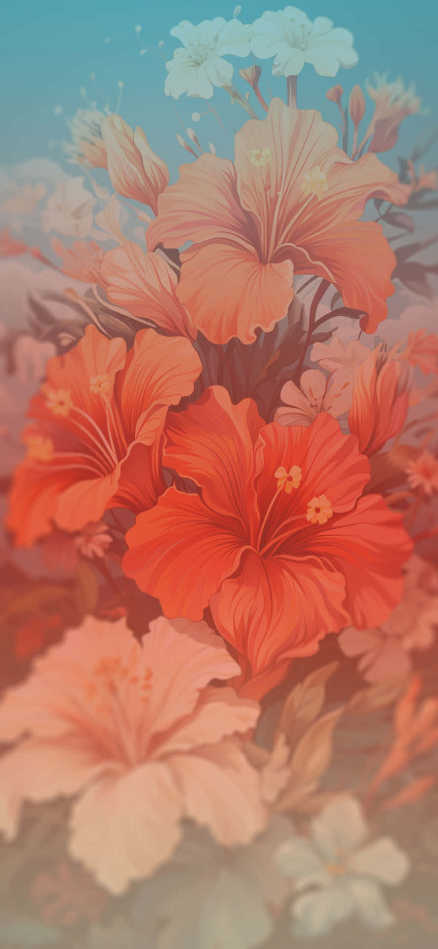 Vibrant Hibiscus Bloom Aesthetic Wallpaper