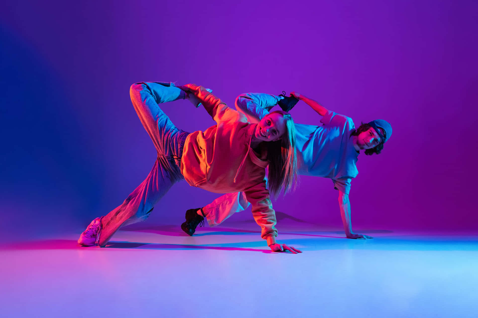 Vibrant_ Hip Hop_ Dance_ Duo Wallpaper