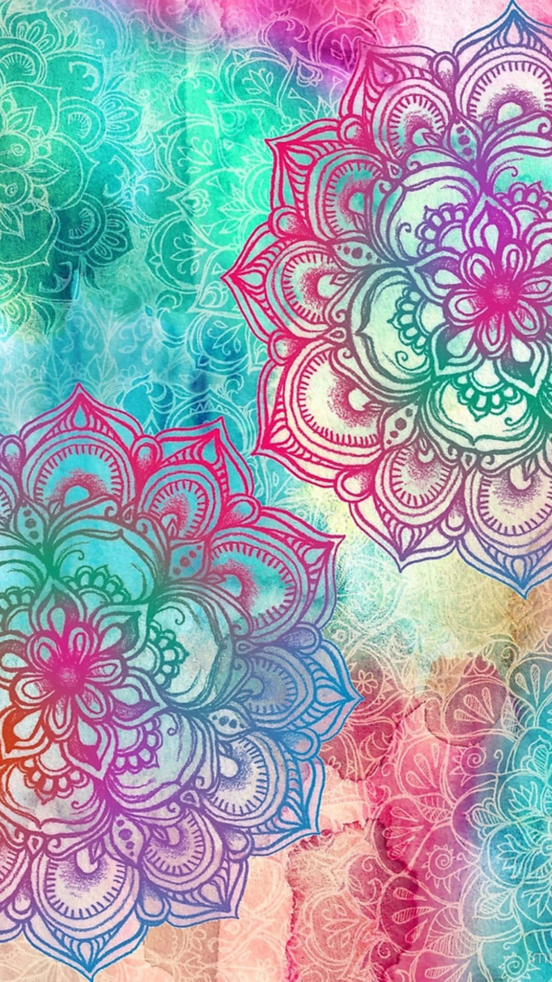 Vibrant Hippie Background With Peace Symbols And Floral Elements