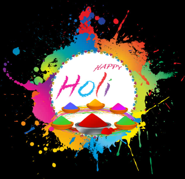 Vibrant Holi Festival Celebration PNG