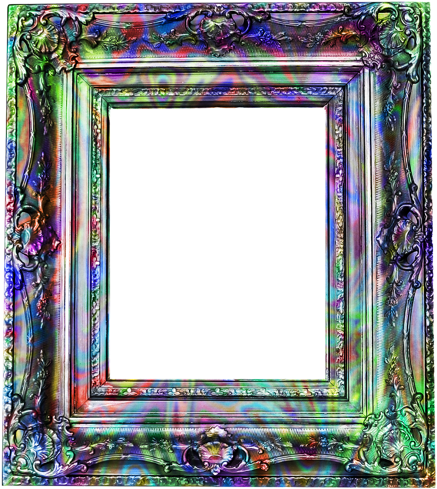 Vibrant Holographic Frame PNG