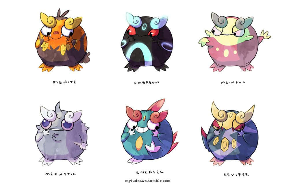 Levendige Illustratie Van Een Speelse Darumaka Pokémon Achtergrond