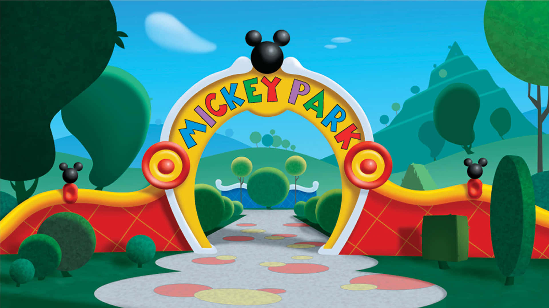 Vibrant Illustration Of Mickey Mouse Clubhouse Cartoon Background