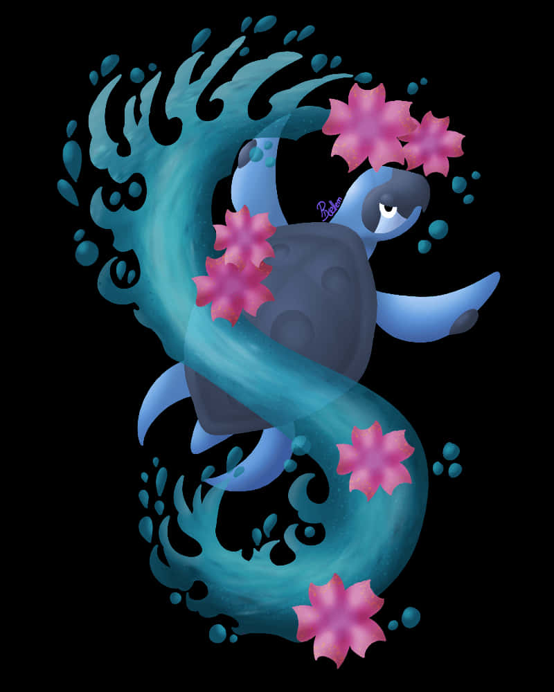Vibrant Illustration Of Tirtouga In Its Natural Underwater Environment Wallpaper