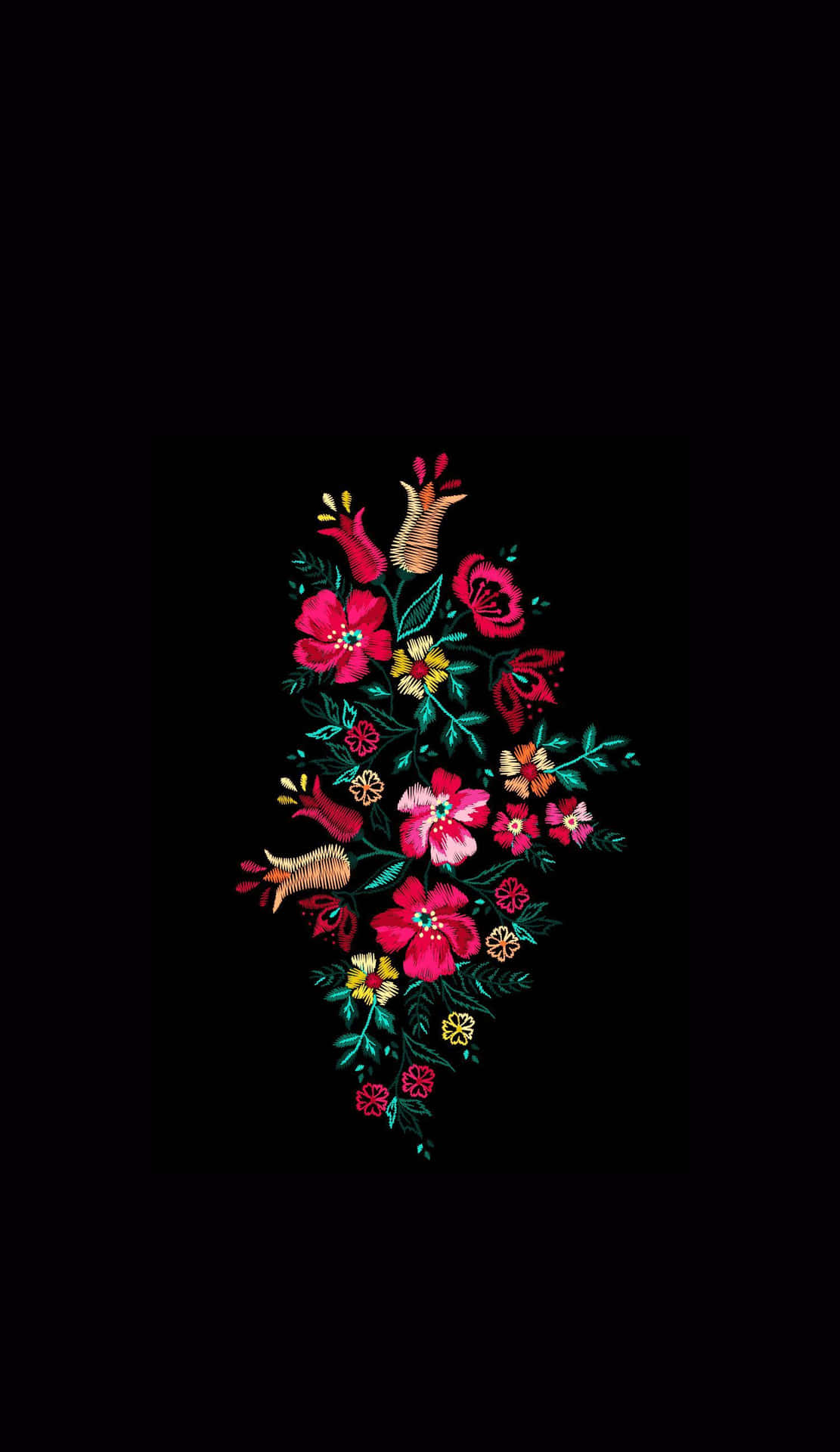 Vibrant Latina Embroidery Floral Design Wallpaper