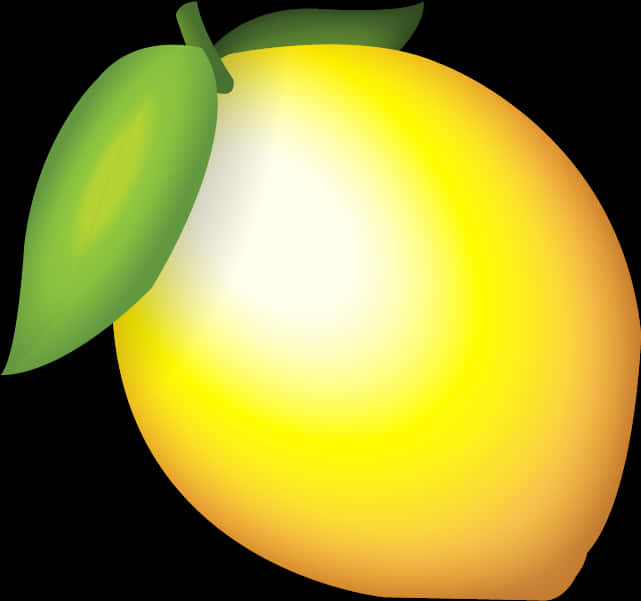 Vibrant Yellow Lemon Illustration PNG