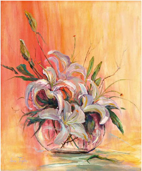 Vibrant Lily Bouquet Painting PNG