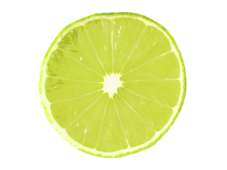Vibrant Lime Slice Black Background PNG
