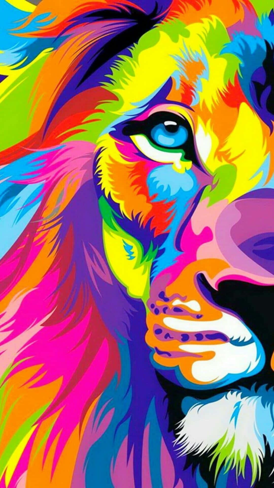 Vibrant Lion Artwork Wallpaper