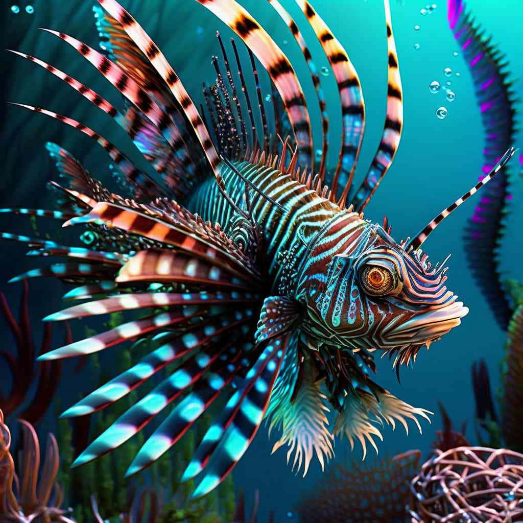 Vibrant Lionfish Underwater Scene Wallpaper