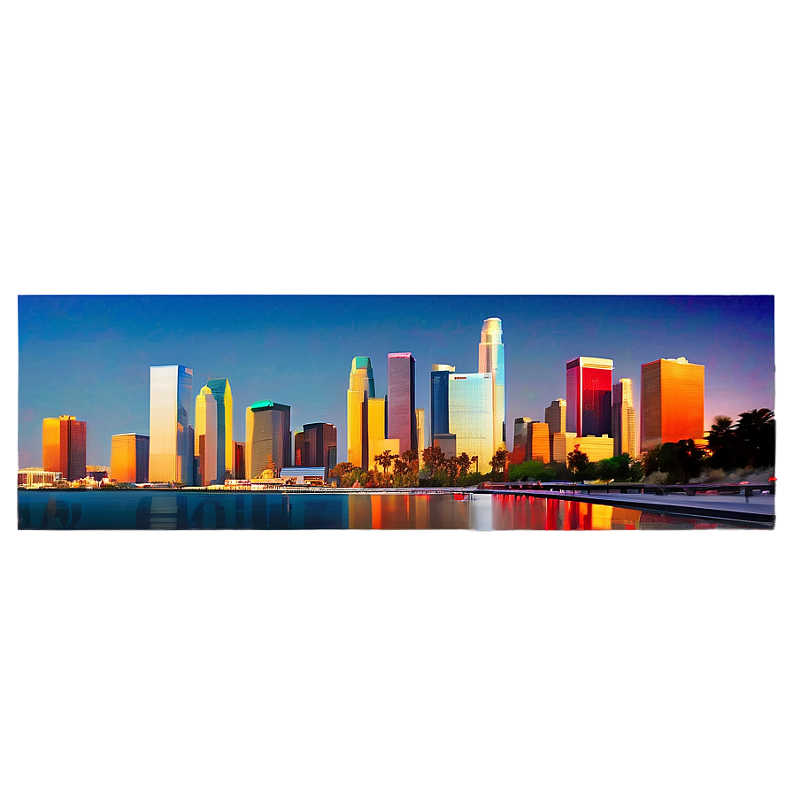 Vibrant Los Angeles Skyline Png 14 PNG