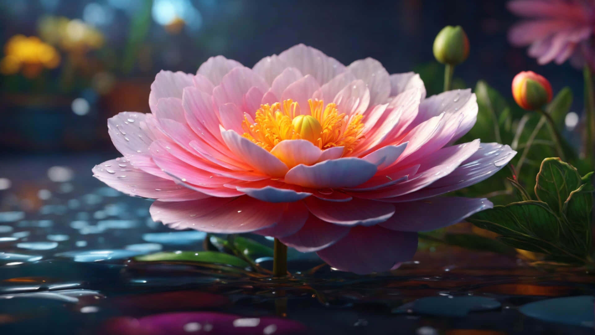 Vibrant Lotus Bloom4 K Wallpaper