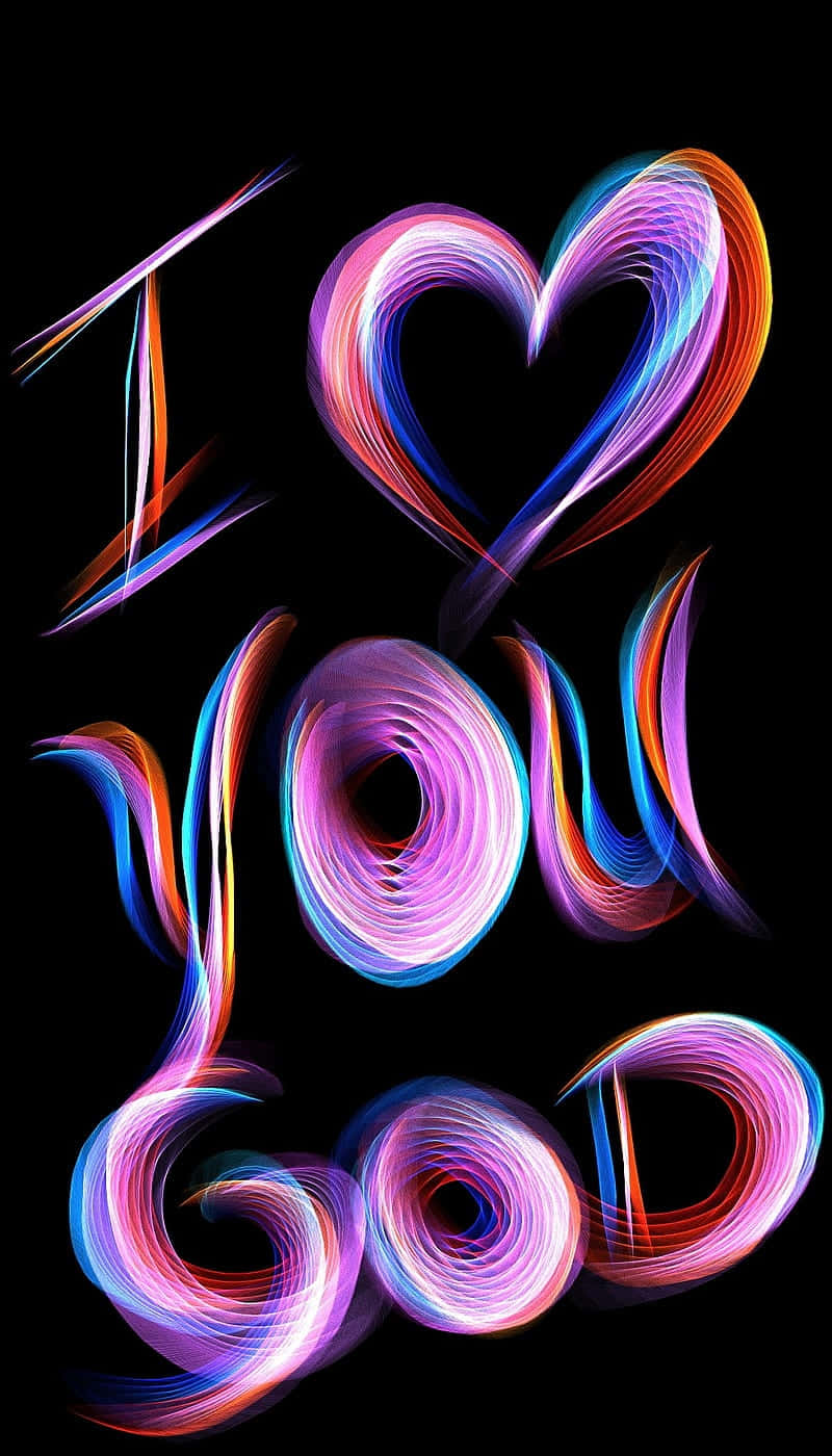 Vibrant_ Love_ God_ Calligraphy Wallpaper