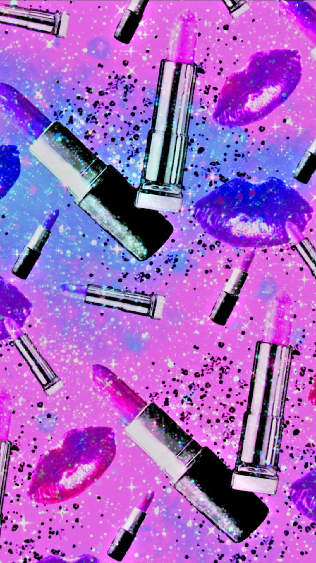 Vibrant Makeup Products Pattern Wallpaper