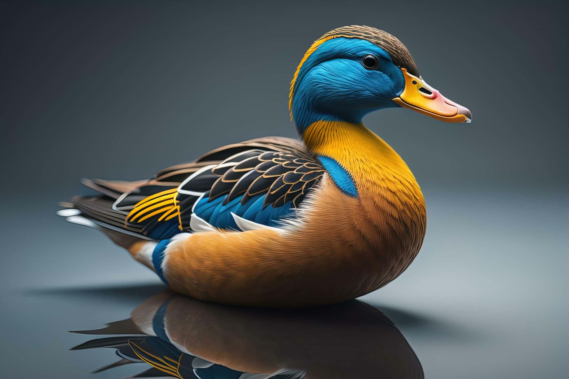 Vibrant Mallard Duck Portrait Wallpaper