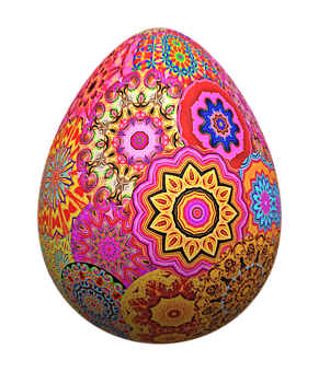 Vibrant Mandala Easter Egg PNG