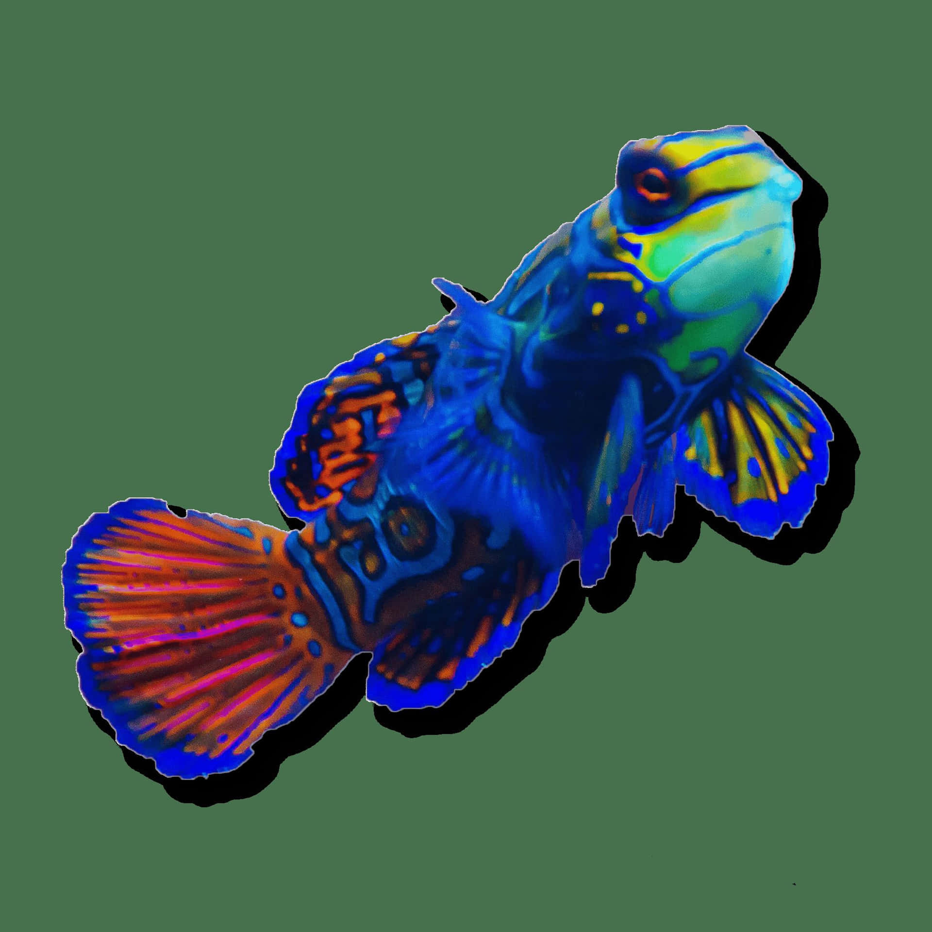 Vibrant Mandarinfish Illustration Wallpaper
