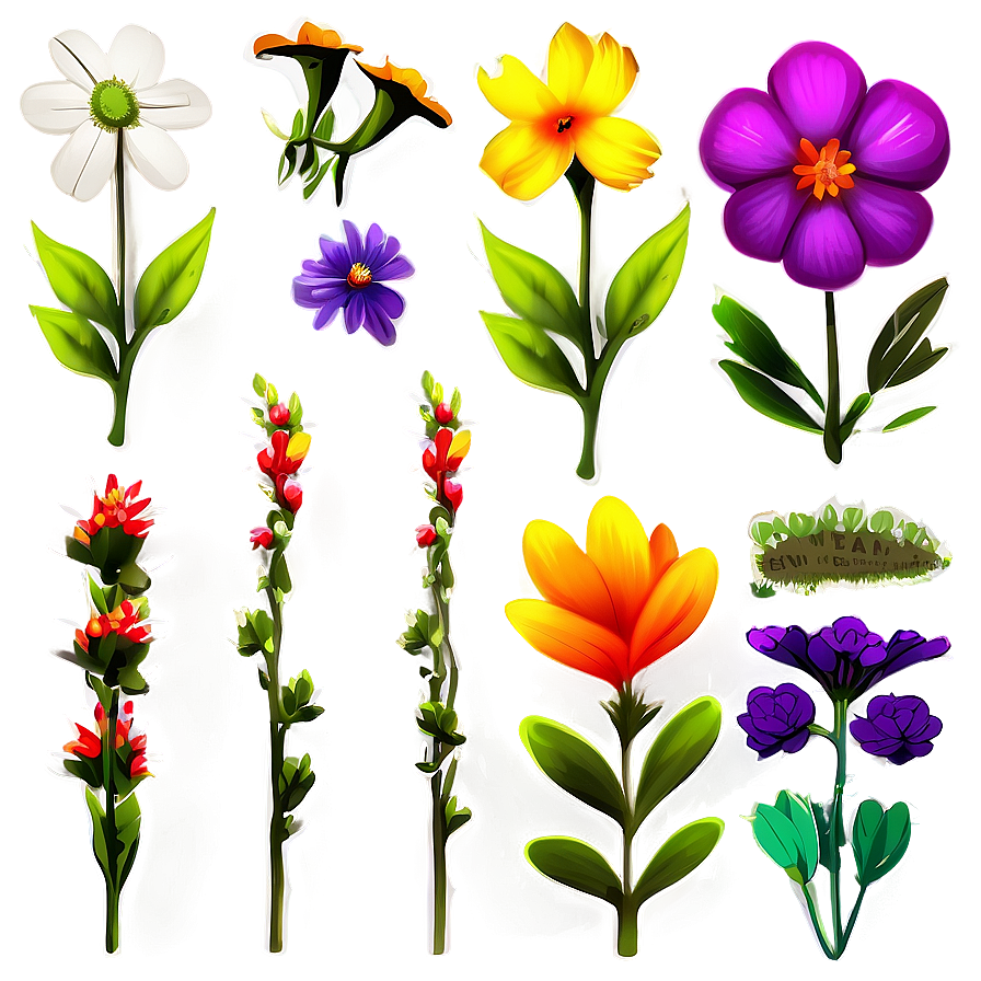 Vibrant Meadow Wildflowers Png 06202024 PNG