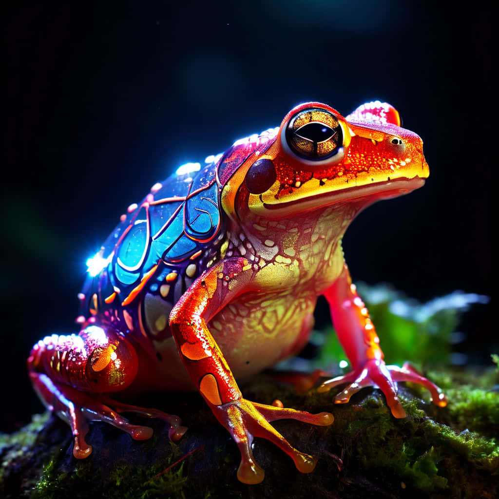 Vibrant Mechanical Poison Frog Wallpaper