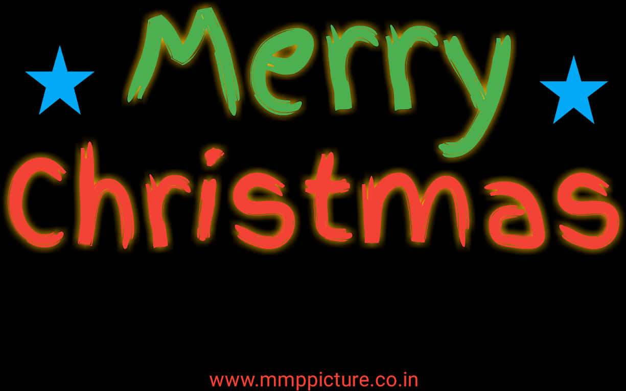 Vibrant Merry Christmas Greeting PNG
